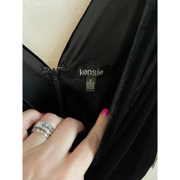 Kensie Women's Black Cowlneck Sleeveless Velvet Dress - 8 - Picture 4 of 8